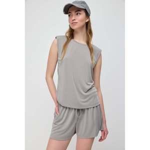 T-shirt sans manches pour femme Vatka, col rond décontracté, coupe régulière, taille 2XL XL, 100% modal, été, avec logo - Product Image 1