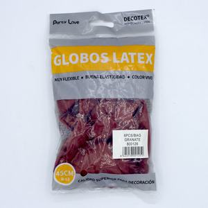 Globos de Látex Party Love 45Cm Granate R18 Paquete de 6 Piezas Decorativas - Product Image 1