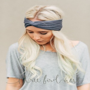 ที่คาดผมแฟชั่นสีน้ำแบบยืดได้สำหรับผู้หญิงเดรสขนาดใหญ่พิเศษห่อด้วยผ้าคอตตอน - Product Image 2