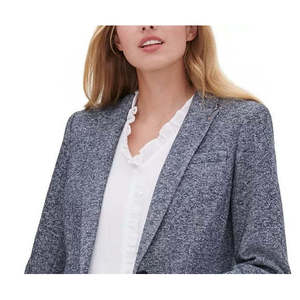 Blazer da donna Tommy Hilfiger in tessuto mélange blu con bottone singolo, taglia 16 - Decorazione con ricami e stampa a cristalli - Product Image 2