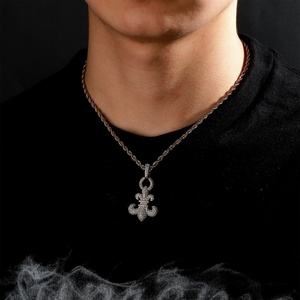 Collar con colgante <span class=keywords><strong>de</strong></span> circón brillante <span class=keywords><strong>de</strong></span> lujo, joyería exquisita <span class=keywords><strong>de</strong></span> Hip Hop para hombres y mujeres, Ideal para ocasiones especiales, regalos - Product Image 4