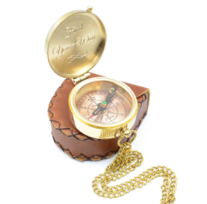 <b>Compass</b> with <b>Engraving</b> Including Leather case Anniversary Gift, Husband Gifts, Couples Gift, Christmas Gifts - Product Image 2
