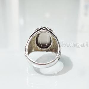 Bague en argent sterling 925 pour homme, en quartz fumé naturel, pierre de naissance d'avril, toutes tailles, bijou de mariage lourd, vente en gros - Product Image 6