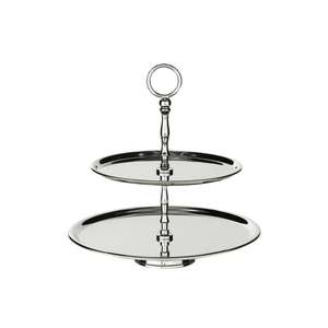 Charmant support à gâteau en aluminium avec un design vintage et des détails ornés et parfait pour les thèmes de mariage rustiques ou traditionnels - Product Image 2