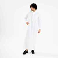 Thobe pour hommes, Vêtements islamiques, Vente en gros OEM, Abaya décontractée tendance style arabe de Dubaï, Robe musulmane longue respirante, Meilleures ventes