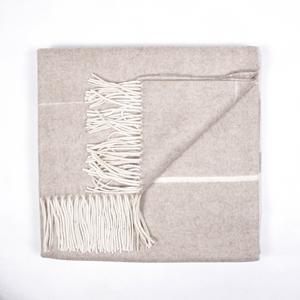 Manta de Cachemira 100% Mongol, Diseño a Cuadros, 130*170cm, Tono Natural - Product Image 3