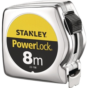 Stanley PowerLock 8 m Pocket <b>Tape</b> <b>Measure</b> 25 mm Width EC II Plastic with Loose Clip Measuring Tool - Product Image 1