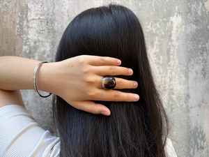 แหวนเขาควายขัดเงาทำมือ สไตล์รักแบบหนา งานฝีมือจากธรรมชาติ เครื่องประดับ - Product Image 5