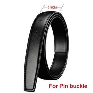 Ceintures sans boucle largeur marque boucle ardillon noir en cuir véritable ceintures pour hommes corps sans boucle sangle - Product Image 3