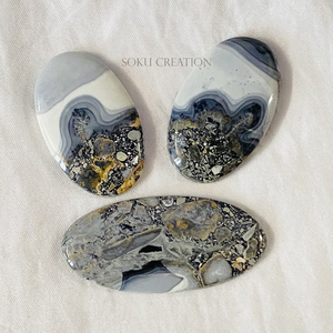 สีดำ maligano Jasper อัญมณีหลวมสีดำ maligano Jasper เครื่องประดับมือเรียบขัดเครื่องประดับทำผสมรูปร่าง - Product Image 2