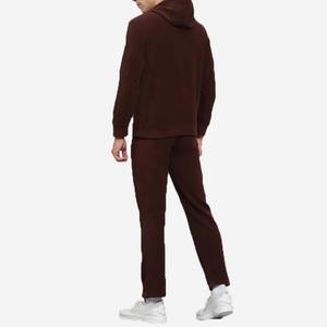 Survêtements essentiels pour hommes en chocolat brun, sweat-shirt et jogging confortables pour l'hiver, tendance 2025, stock personnalisé, logo brodé, prix d'usine - Product Image 3