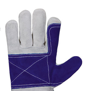 Gants de travail en cuir de vache fendu Poignet caoutchouté Gants de travail de sécurité de conception personnalisée en gros - Product Image 2