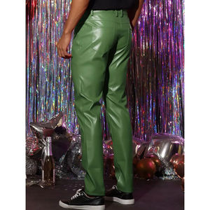 Promoción, pantalones de cuero con logotipo personalizado para hombre, hechos en pantalones de cuero de alta calidad, gran oferta, pantalones de cuero con diseño personalizado para hombre - Product Image 4