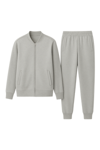 Ensemble de survêtement d'hiver tendance pour homme en coton/polyester, décontracté, en molleton uni respirant, personnalisable, OEM, pour l'entraînement, 2 pièces - Product Image 4