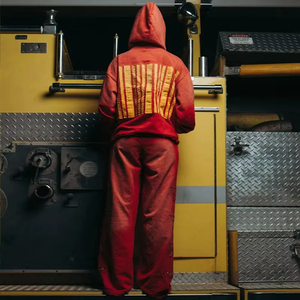 ชุดวอร์มสองชิ้นมีฮู้ดและกางเกงวอร์มประดับพลอยเทียมแบบกำหนดเองทรงหลวมสีสดใส - Product Image 4