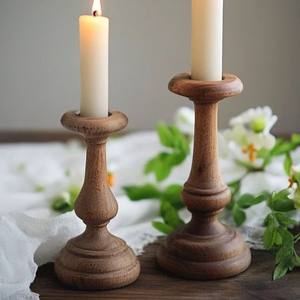 ชุดเชิงเทียนไม้ขัดเงาสีเข้มใช้สำหรับเทศกาลคริสต์มาส3ชิ้น - Product Image 3