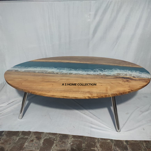 Mesa de Resina de Acero Inoxidable para Decoración de Hoteles y Restaurantes, Acabado Dorado, Diseño Moderno con Mesa de Resina Personalizada - Product Image 3