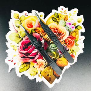 Tuiles en acrylique durables de qualité supérieure, motif floral en forme de cœur, couleurs magnifiques, vente flash, tuiles pour cils en vison plat - Product Image 1