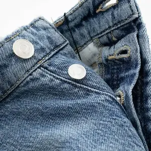 Pantalones vaqueros de invierno de lona de pierna recta informales de alta calidad para mujer con colores personalizados y características transpirables de secado rápido - Product Image 5