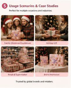 Organisateur de surprise de Noël avec animaux mignons, 24 tiroirs numérotés, emballage réutilisable pour enfants et famille, boîte de calendrier de l'avent - Product Image 3