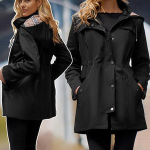 เสื้อกันลมยาวผ้าฝ้าย100% เสื้อแจ็คเก็ตลำลองแบบวินเทจแต่งลายทางสีตัดกันมีซิปด้านหน้าสำหรับฤดูใบไม้ผลิ - Product Image 4