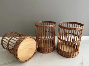 Rustic <b>Tall</b> <b>Bread</b> Display <b>Bin</b> Wicker Baguette Basket Handmade Storage Baskets Natural Rattan Modern Animal Shaped Eco-Friendly - Product Image 4