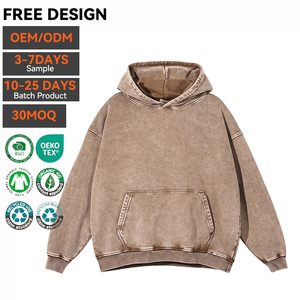Customized Embroidered Winter Eco-Friendly Windproof Oversized Heavyweight Cotton Sun Faded Washed <b>Drop</b> Shoulder Vintage <b>Acid</b> - Product Image 1