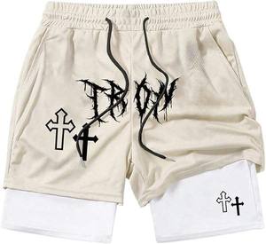 Oem Custom Logo 5 Inch Workout Training 2 in 1 Mens Gym Shorts for Men Lined Double <b>Layer</b> Pockets Athletic Sports Nylon - Product Image 6