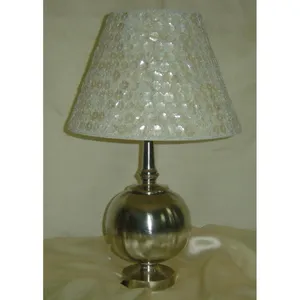 White Designer Elegance Lamp Shade with Nickel Plated High Quality Smooth Metal Drum Shape Table lamp