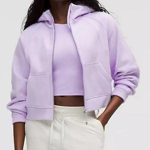 Haute qualité surdimensionné coton mince personnalisé sweat chemise bouffée impression Logo décontracté français éponge femmes sweats à capuche hiver automne - Product Image 2