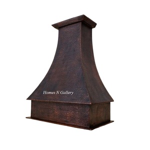 Personnalisé luxe Zinc en forme de T en acier fait à la main montage mural brossé cuisine hotte de cuisine décoration cheminée évent couvercle de hotte - Product Image 1