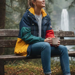 Chaqueta Color Block Chaos Estilo Urbano de los 90 para Mujer, Patrón Abstracto, Ropa de Calle, Prenda Exterior para un Estilo Casual Urbano Atrevido - Product Image 5