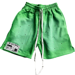 Ensemble de t-shirts et shorts de sueur vintage lavés à l'acide pour hommes personnalisés pour hommes ensemble short d'été en maille court délavé au soleil - Product Image 1