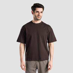 เสื้อยืด GA Prime ผ้าฝ้าย 100% 200 กรัม เจอร์ซีย์ สตรีทแวร์ลำลอง ทรงหลวม สีน้ำตาลพื้น พิมพ์ลายสกรีน คุณภาพพรีเมียม แบบอัดแน่น - Product Image 1