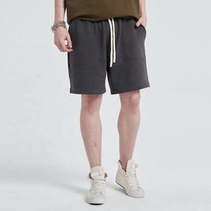 Pantalones cortos de algodón de cintura media para hombre de High Street, transpirables, antiarrugas, cintura elástica, bolsillos con cierre, sólido, ecológico, listo para OEM - Product Image 3