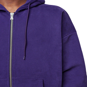 Sudadera con capucha y cremallera de 350gsm de gran tamaño personalizada para hombres de alta calidad para estampado de hojaldre Técnica de teñido liso de impresión digital para invierno - Product Image 6