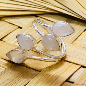 Fashionable Gold-Plated <b>Moonstone</b> <b>Ring</b> 5.3 Grams Asscher Cut Diamond Bezel Setting Inlay Stylish Gift Jewelry - Product Image 1