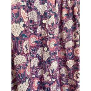 Blusa de Chifón Estampada a Mano LUCY para Mujer, Estampado Floral, Estilo Casual, Decoración con Botones, Talla XL, Corta, para Oficina, Fiesta, Primavera - Product Image 2