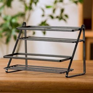 Contemporary Glass and Metal Spice <b>Rack</b> for Stylish <b>Kitchens</b> Space-Saving Glass and Metal Spice <b>Rack</b> with Elegant Design - Product Image 3