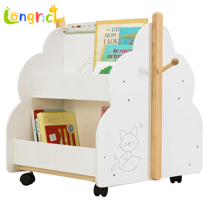 Étagère en bois pour enfants sur roues Support de rangement pour livres en forme de <span class=keywords><strong>nuage</strong></span> pour <span class=keywords><strong>chambre</strong></span> de bébé - Product Image 1