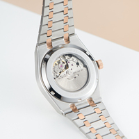 OBLVLO Top Marque En Acier Inoxydable Montre Automatique Deux Tons Lumineux Étanche Calendrier Montre Décontractée Montres Mécaniques TM-SIM