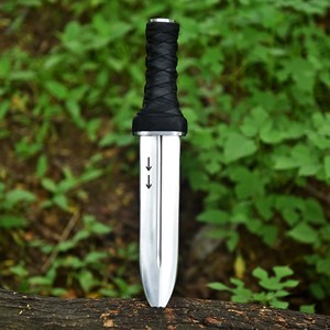 Couteaux de chasse et de camping multifonctionnels faits à la main Viking Art FH-117 OEM, lame droite en acier inoxydable, manche en corne noire - Product Image 4