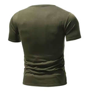 เสื้อยืดผ้าฝ้ายสำหรับผู้ชายเสื้อวิ่งออกกำลังกายแขนสั้นผ้าฝ้าย100% เรียบๆสำหรับฤดูร้อน - Product Image 2