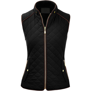Custom Apparel Manufacturer Winter Puffer Vest Street wear Fashion Padded Quilted <b>Coat</b> Golf Equestrian Gilets Women Puffer Vests - Product Image 2