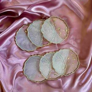 Heat Resistant <b>Epoxy</b> Resin Bohemian Style Handmade Eco-Friendly Lightweight High End Quality Coaster Crafted for Enhancing - Product Image 5