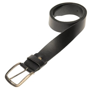 Ceinture en cuir véritable de vache, boucle à ardillon noire, couleur unie, décontractée, durable, ceinture pour homme, argentée, rectangulaire, AMS SPORTS INTL 3.3CM - Product Image 2