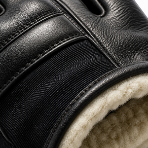 Insulated Winter Flight Gloves Aramid Goatskin Leather Palm Fleece Lined <b>Padded</b> Knuckle Pilot Work Gloves Manufacturer - Product Image 3
