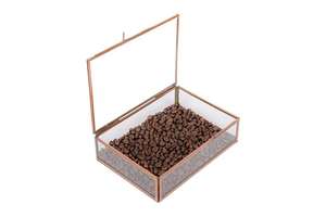 Caja de Vidrio Rectangular Decorativa de Metal, Organizador de Joyas Vintage Transparente, Exhibición de Recuerdos - Product Image 5