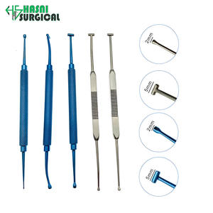 Depresor Escleral Quirúrgico de Doble Punta de Acero Inoxidable Hasni con Clip de Bolsillo, Instrumento Quirúrgico Oftalmológico Manual, Aprobado por CE ISO - Product Image 1