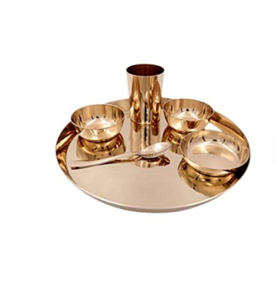 Restaurante Boda india y uso festivo Vajilla étnica de bronce Kansa Juego de platos de comedor Ayurvédico tradicional para Cocina - Product Image 4